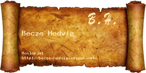 Becze Hedvig névjegykártya